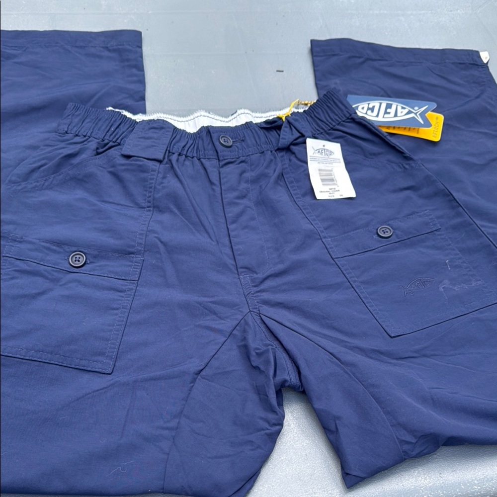 AFTCO Blue Cargo Pants with Durable Fabric and Practical Design